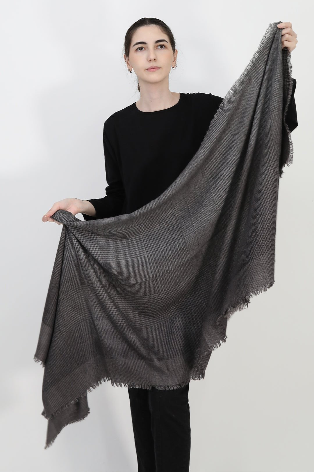 STONE GREY ITALIAN CASHMERE SCARF - Jarbo