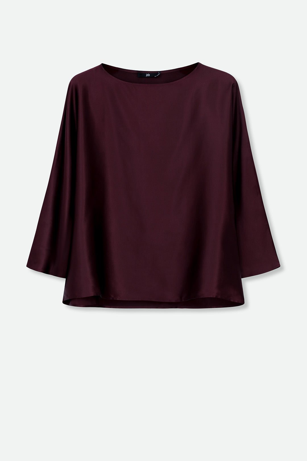 SYLVIE BRACELET SLEEVE BLOUSE IN SILK CHARMEUSE BORDEAUX - Jarbo