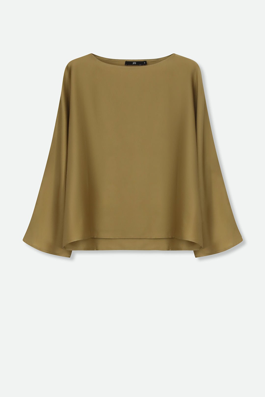 SYLVIE BRACELET SLEEVE BLOUSE IN STRETCH SILK CHARMEUSE IN GOLD - Jarbo