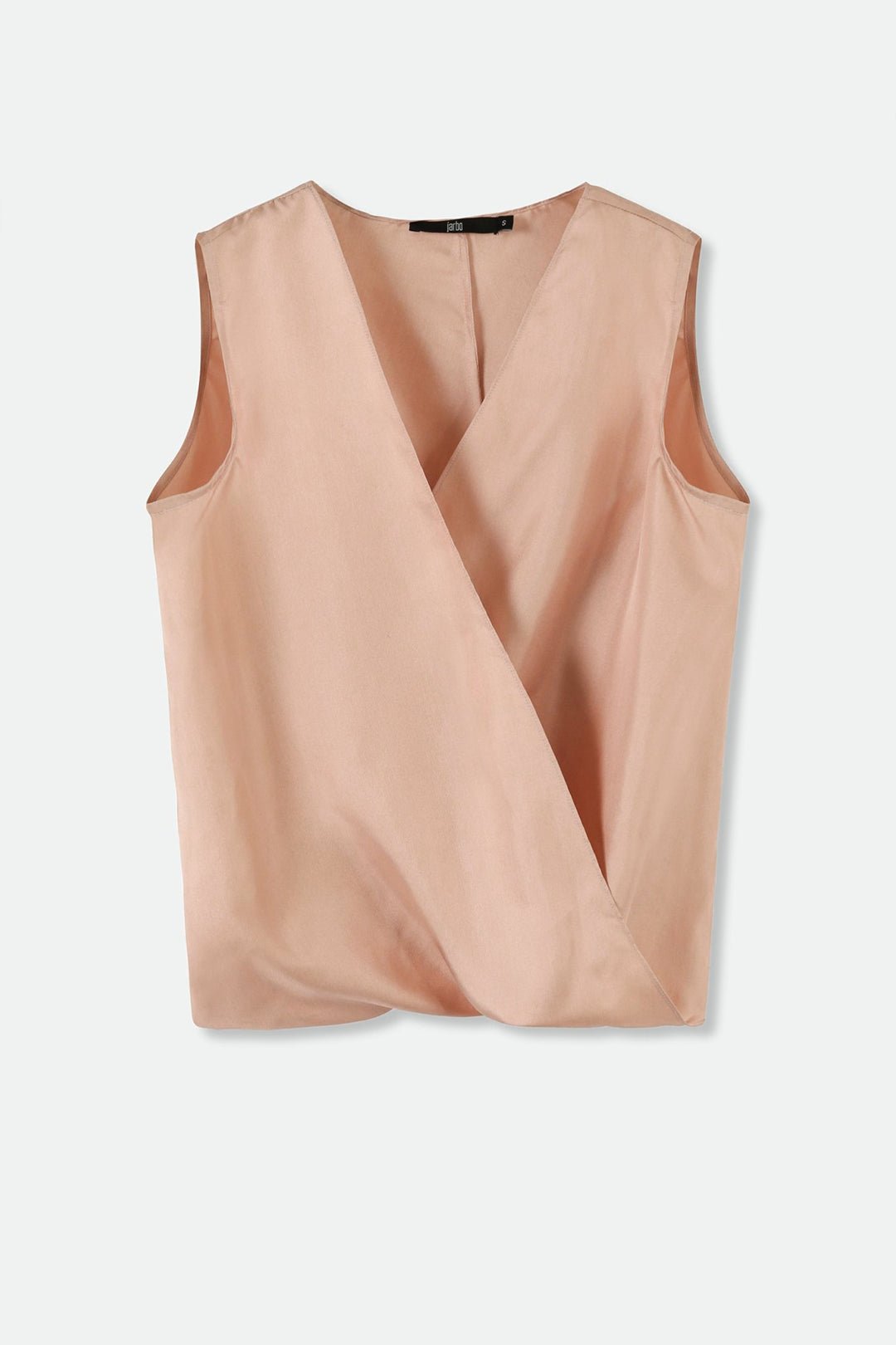 TARA SILK TWILL TWIST TANK TOP IN ROSE BEIGE - Jarbo