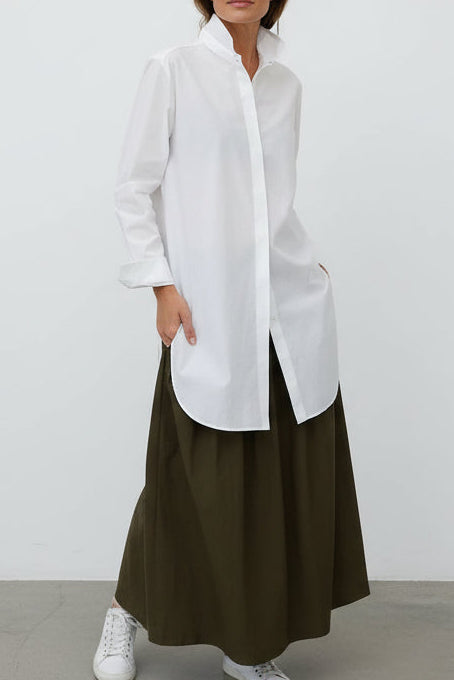 THE PERFECT SHIRT LENGTHENED IN ITALIAN COTTON STRETCH - Jarbo