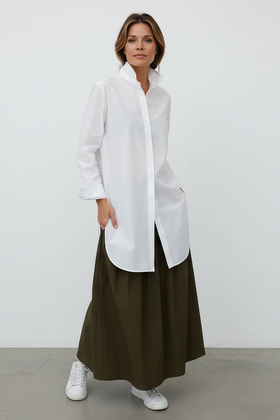 THE PERFECT SHIRT LENGTHENED IN ITALIAN COTTON STRETCH - Jarbo