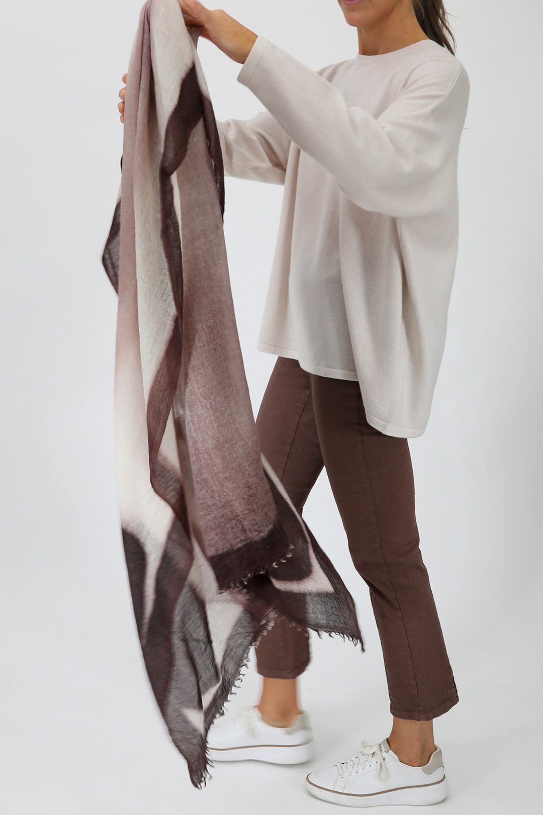 TIRAMISU SCARF IN HAND DYED CASHMERE - Jarbo