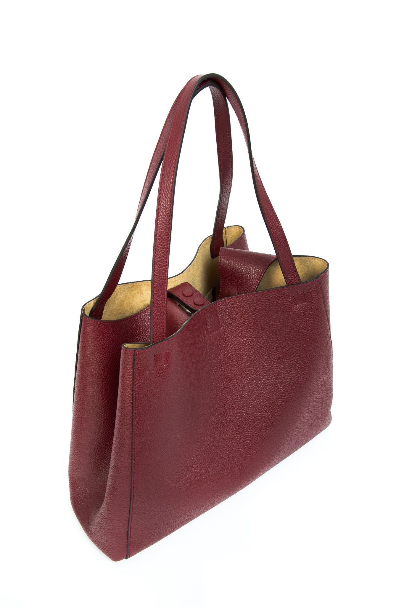 TOTONA HANDBAG IN ITALIAN LEATHER WINE - Jarbo