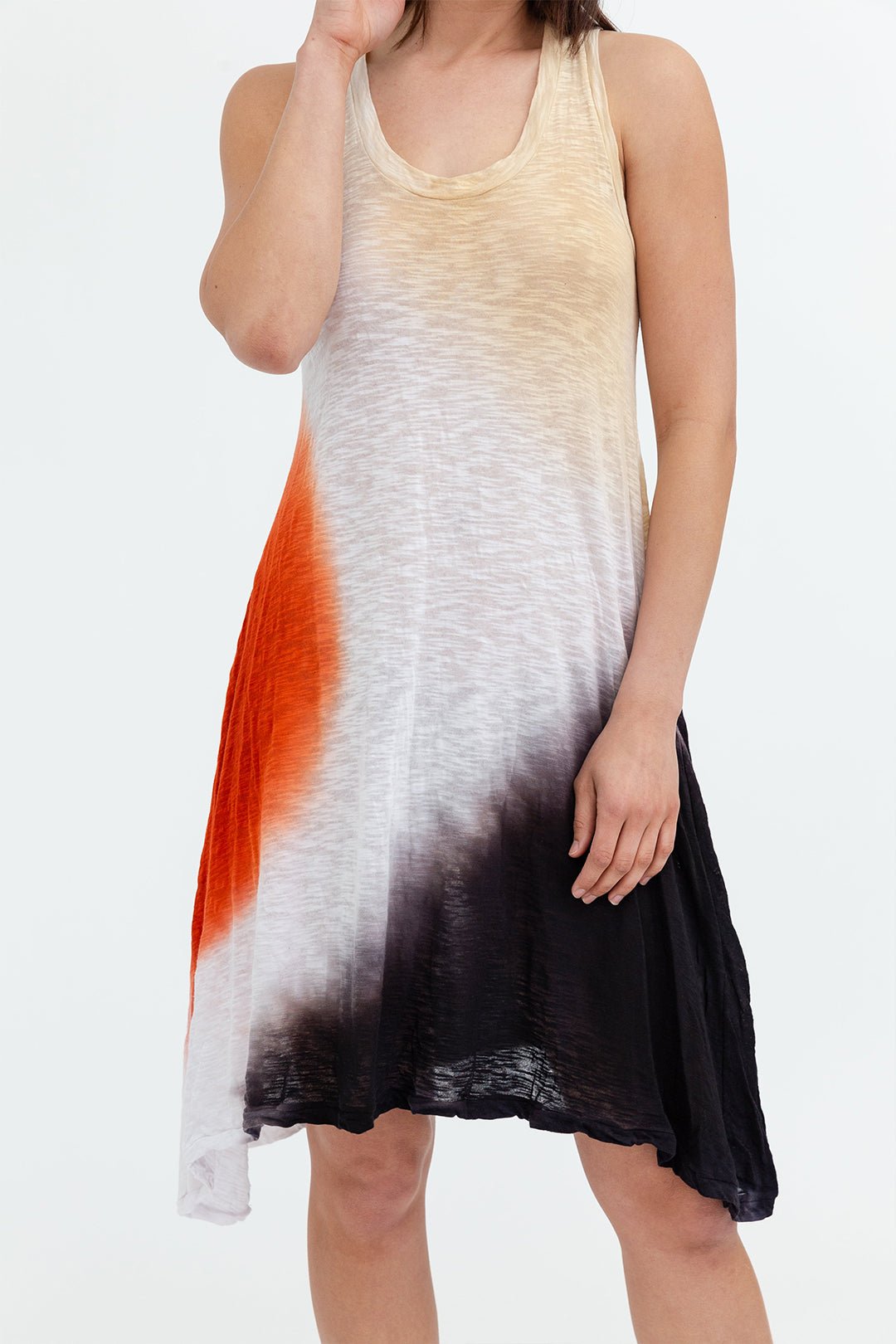 TRAPEZE HAND - DYED DRESS IN COTTON - Jarbo