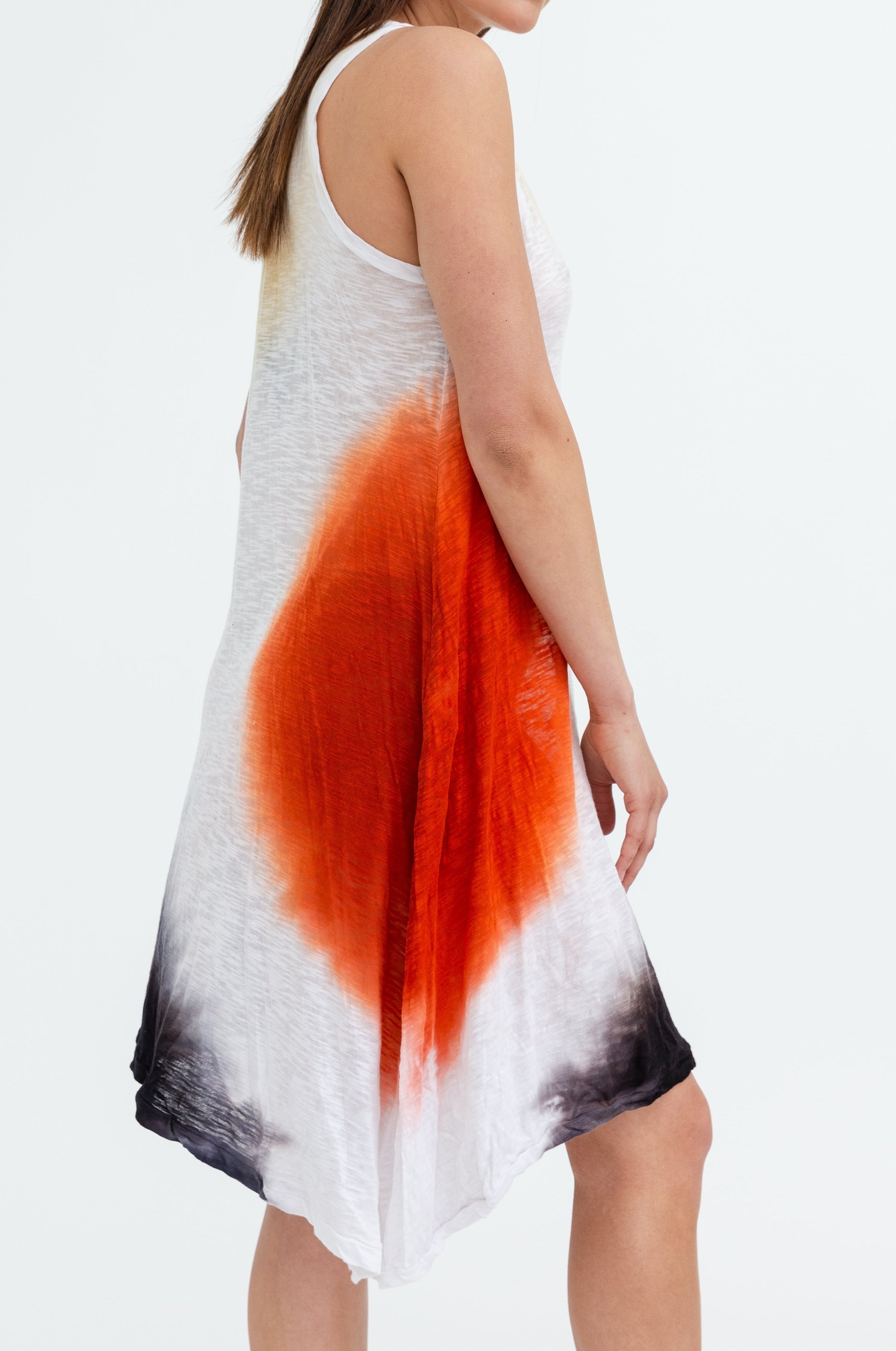 TRAPEZE HAND-DYED DRESS IN COTTON - Jarbo