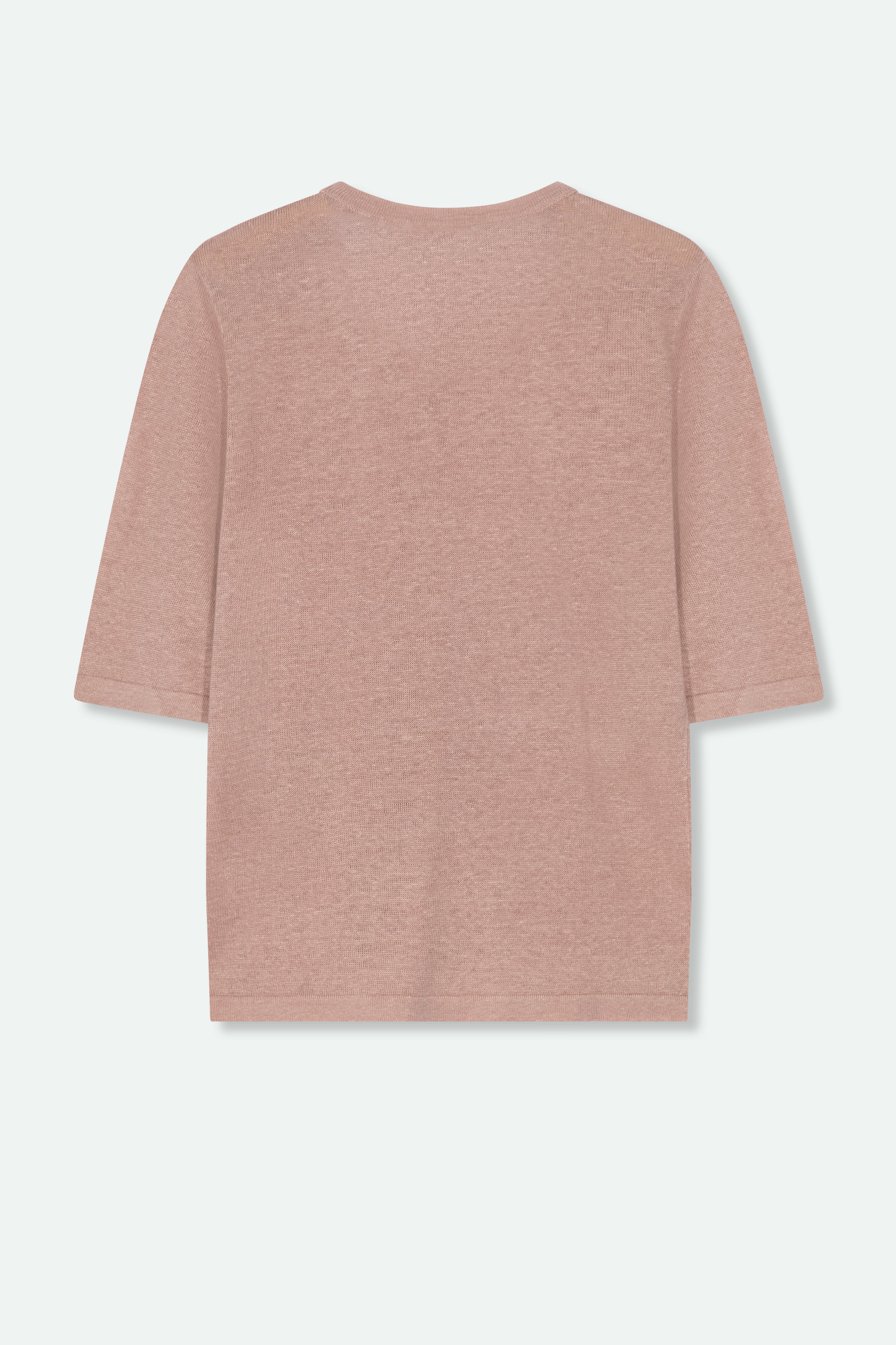 VERO V-NECK IN FINE GAUGE ITALIAN LINEN KNIT - Jarbo