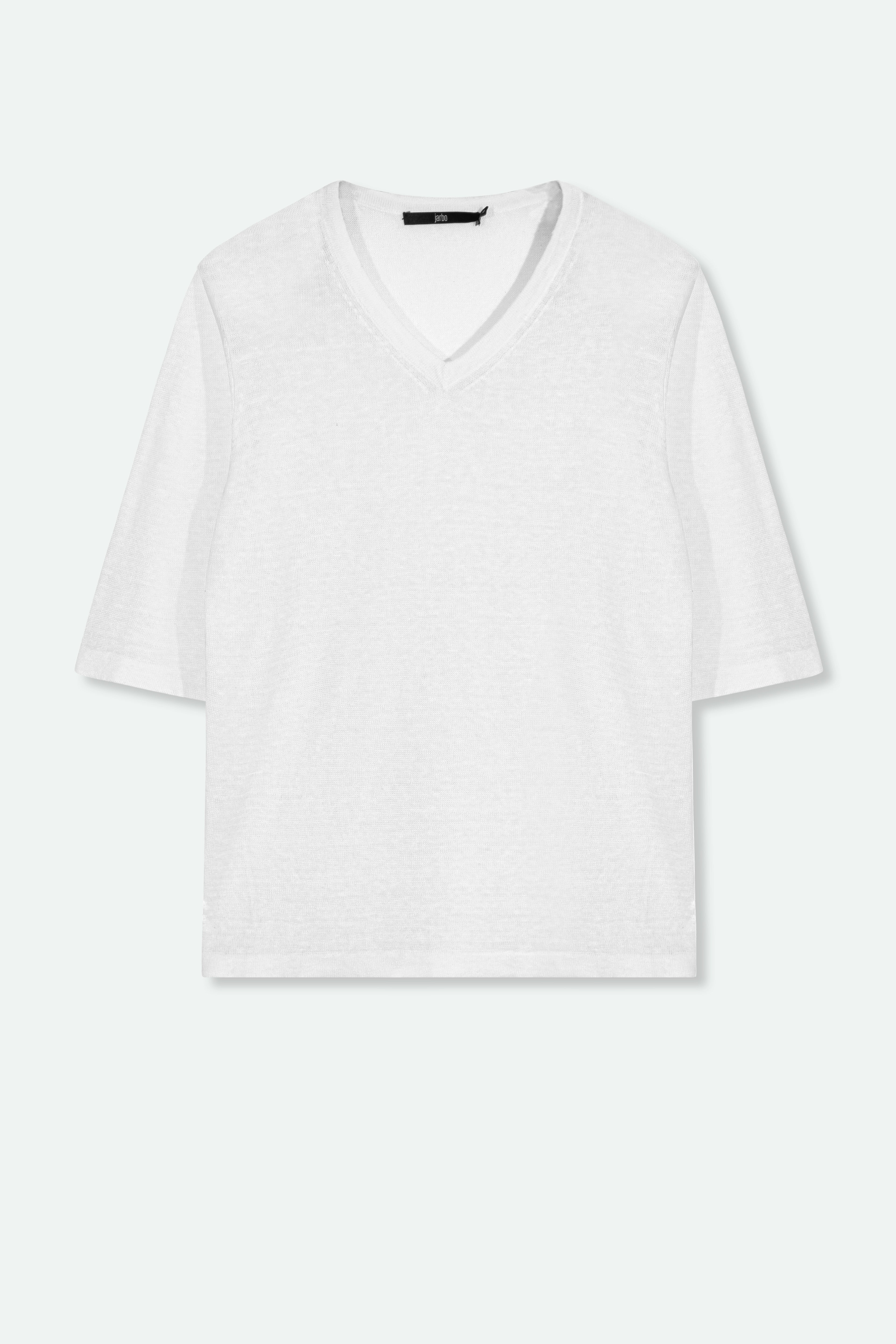 VERO V-NECK IN FINE GAUGE ITALIAN LINEN KNIT - Jarbo