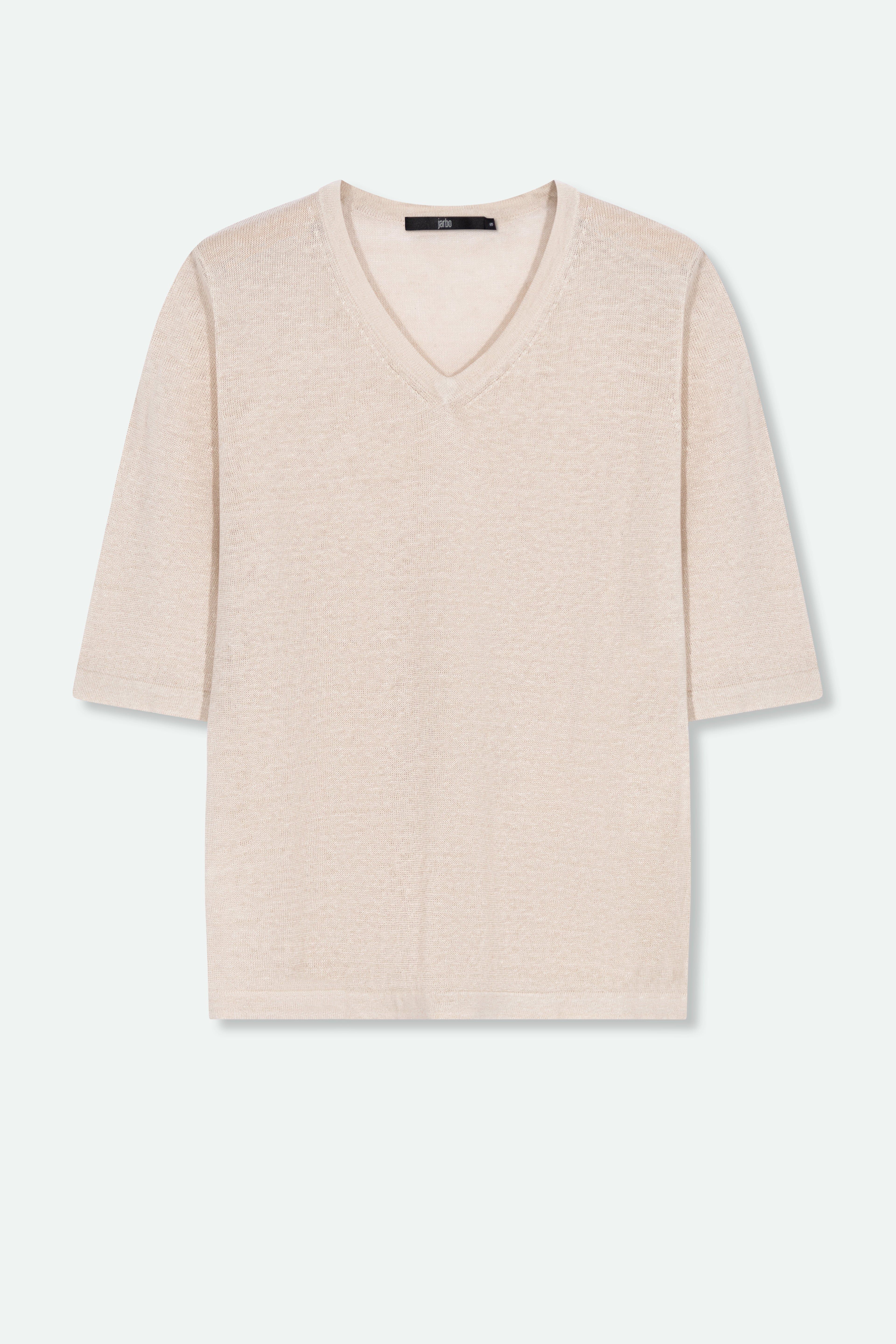 VERO V-NECK IN FINE GAUGE ITALIAN LINEN KNIT - Jarbo
