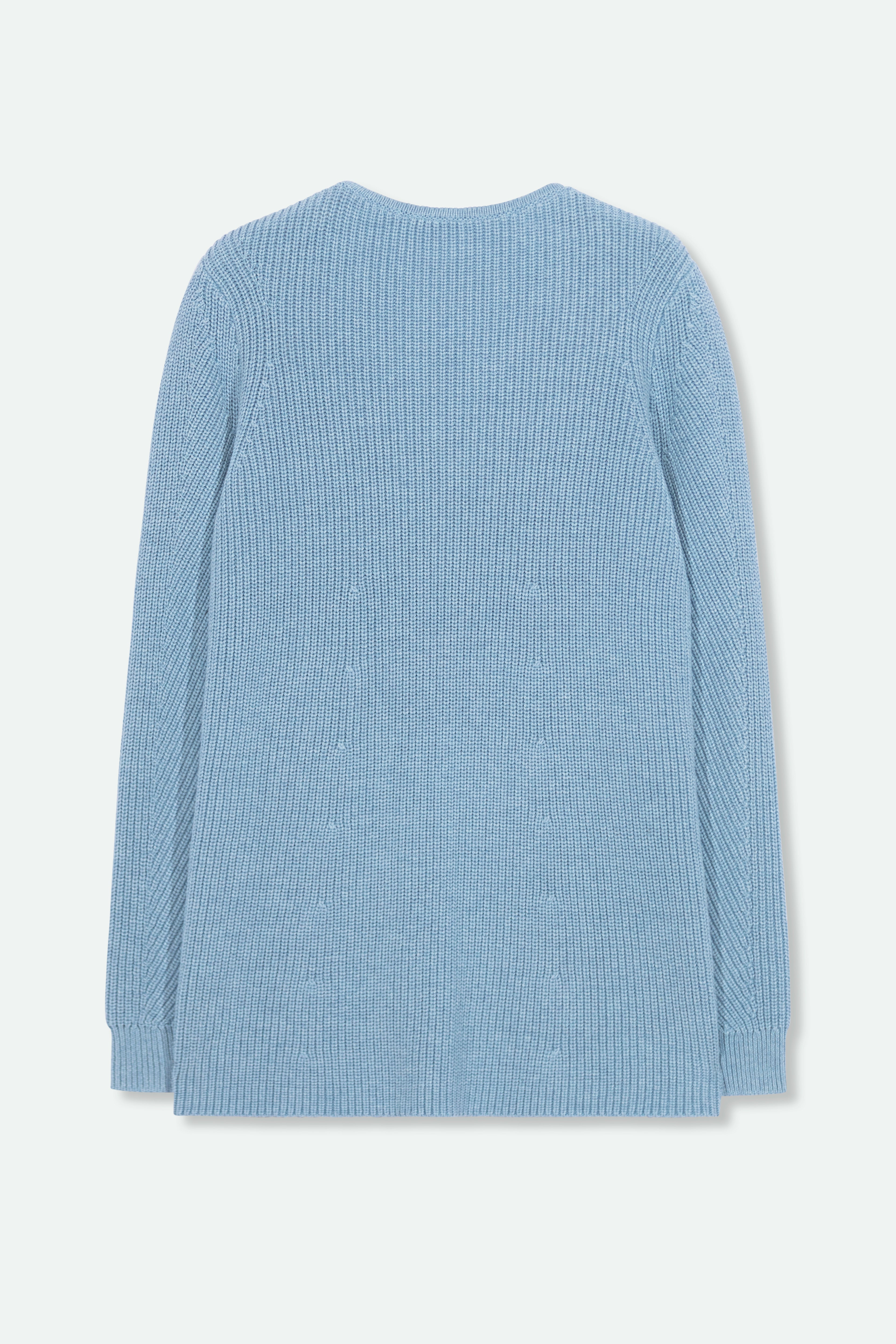 VITTORIA LONGLINE V-NECK IN ITALIAN COTTON KNIT - Jarbo