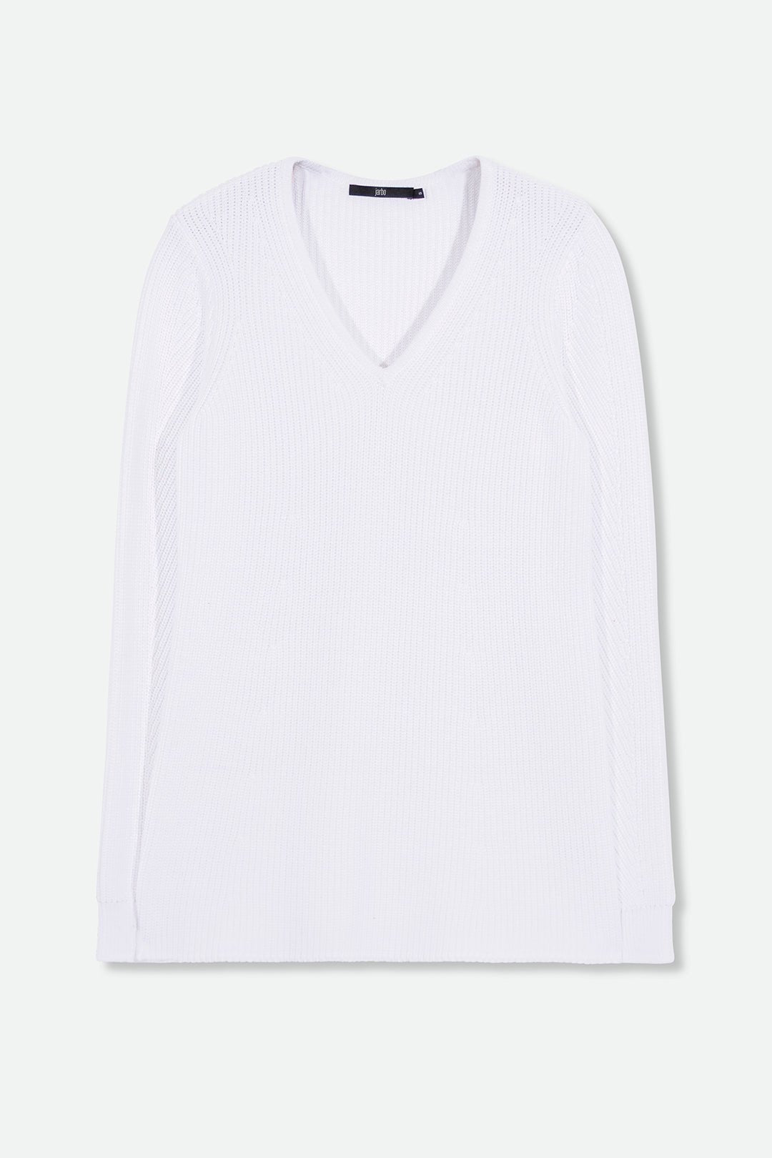VITTORIA LONGLINE V-NECK IN ITALIAN COTTON KNIT - Jarbo