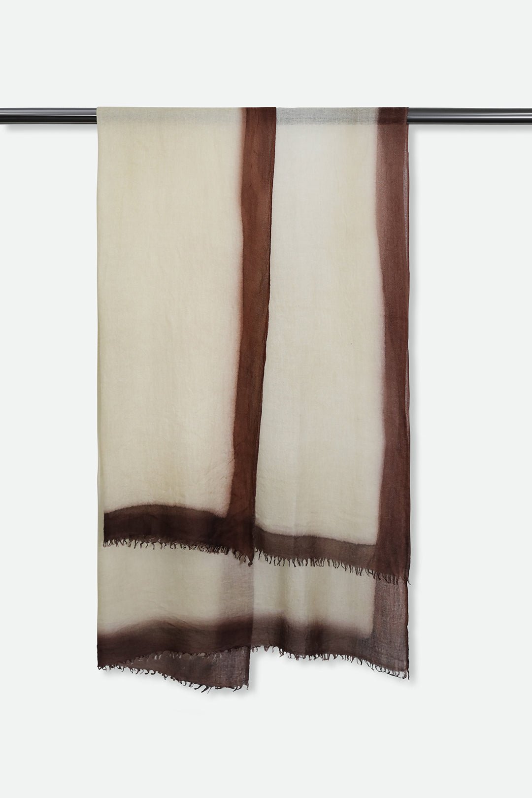 WHEAT BORDER SCARF IN HAND DYED CASHMERE - Jarbo