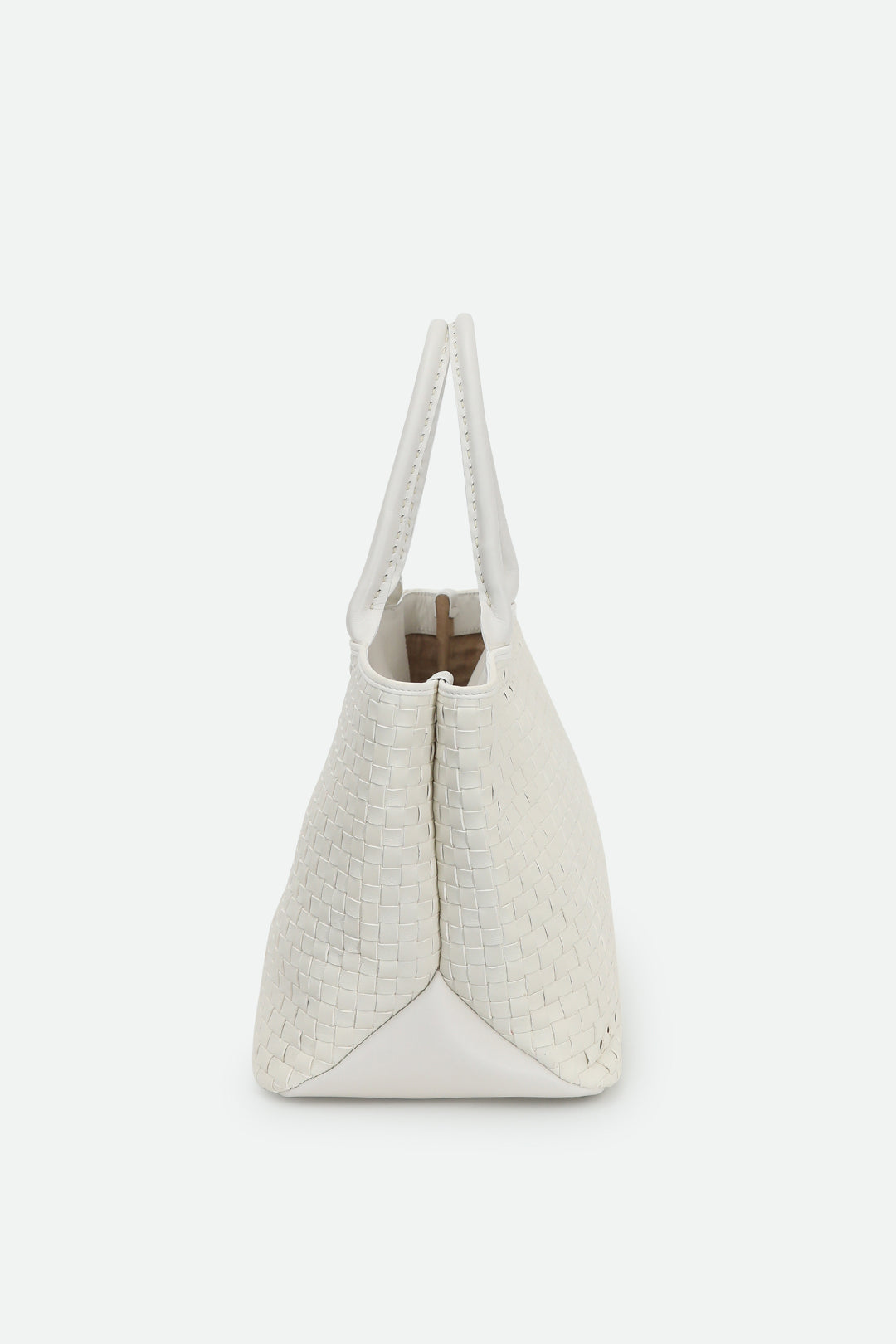 GRAZI WOVEN ITALIAN LEATHER TOTE WHITE