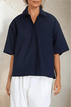 ZOEY CAMP SHIRT IN ITALIAN COTTON