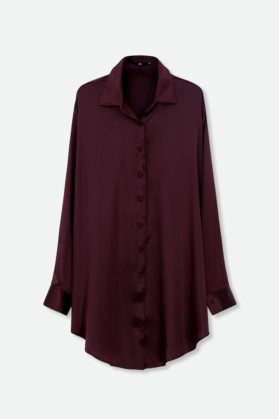 ZURI ONE - SIZE TUNIC IN SILK CHARMEUSE BORDEAUX - Jarbo