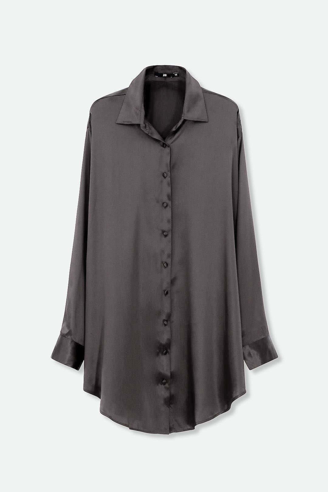 ZURI ONE-SIZE TUNIC IN SILK CHARMEUSE GUNMETAL