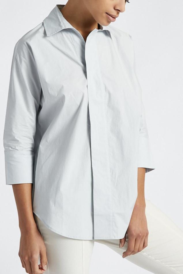 DOLMAN SLEEVE SHIRT IN COTTON POPLIN STRETCH