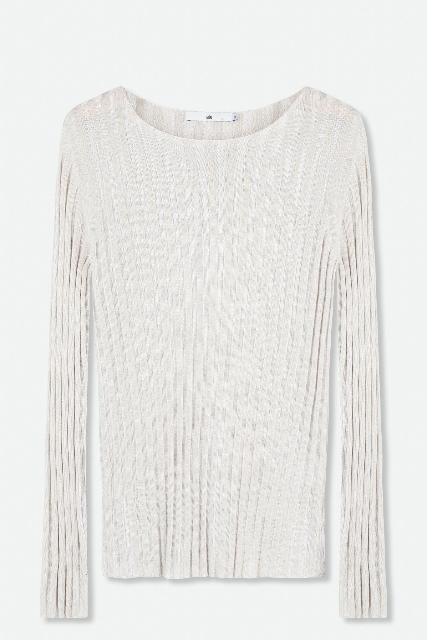 COTTON WIDE RIBBED BOAT NECK SWEATER