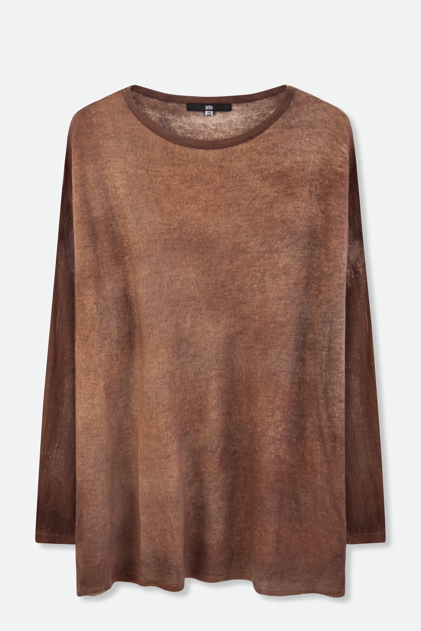 SANTANA OPEN-NECK ONE-SIZE TOP IN HAND-DYED CASHMERE CLAY