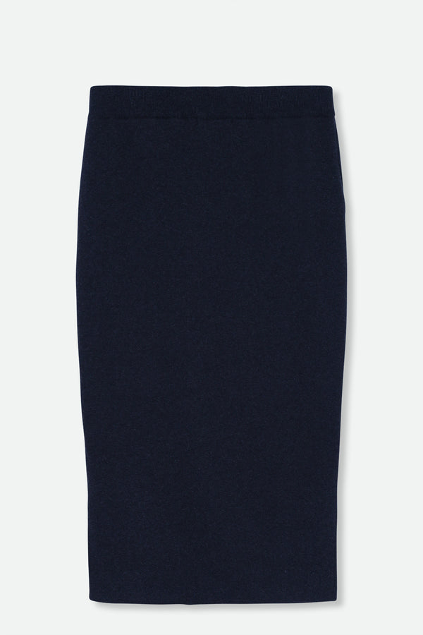 SICILY PENCIL SKIRT IN KNIT PIMA COTTON STRETCH IN NAVY
