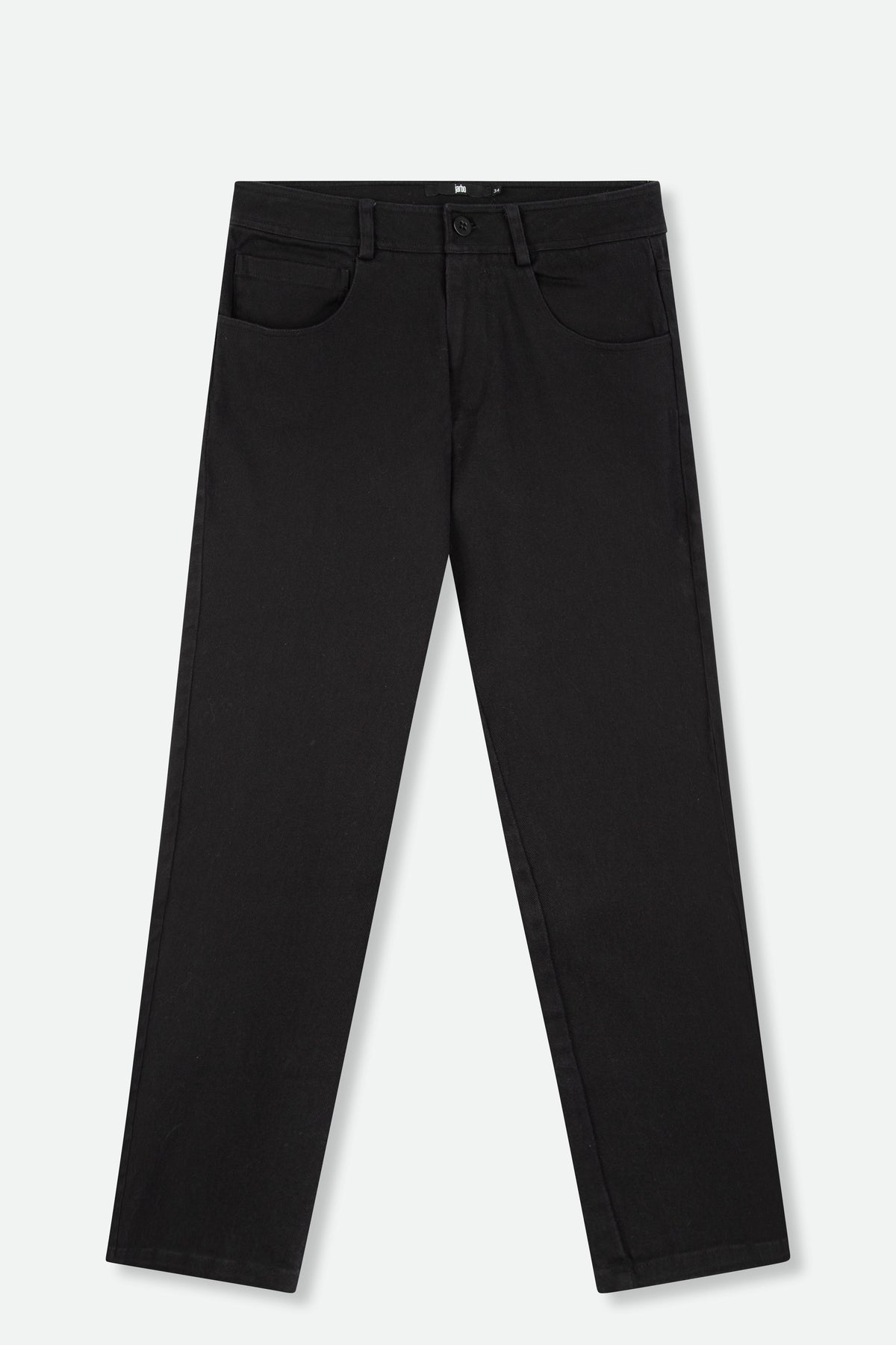 CROP-CUT BOYFRIEND-FIT FIVE POCKET PANT IN STRETCH TWILL DENIM BLACK