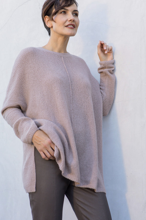 PAULINA PONCHO IN CASHMERE IN VINTAGE ROSE