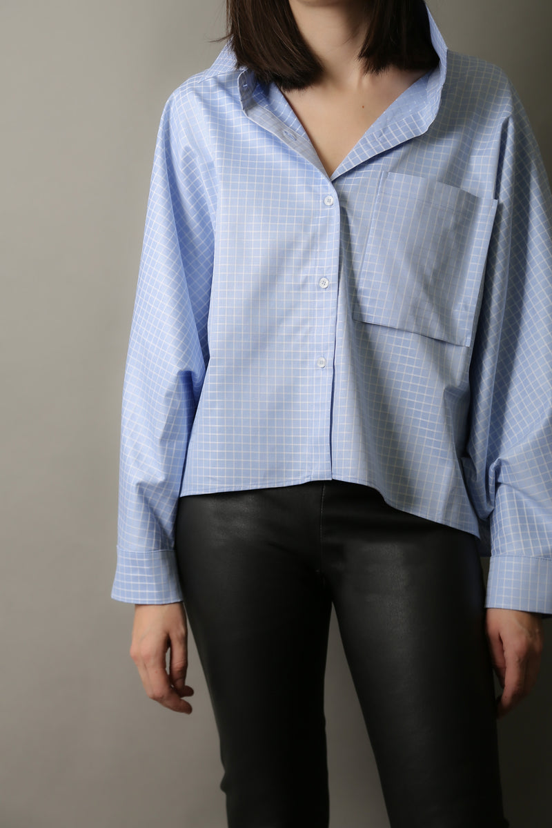 SUTTON SHIRT WITH PATCH POCKET IN ITALIAN COTTON
