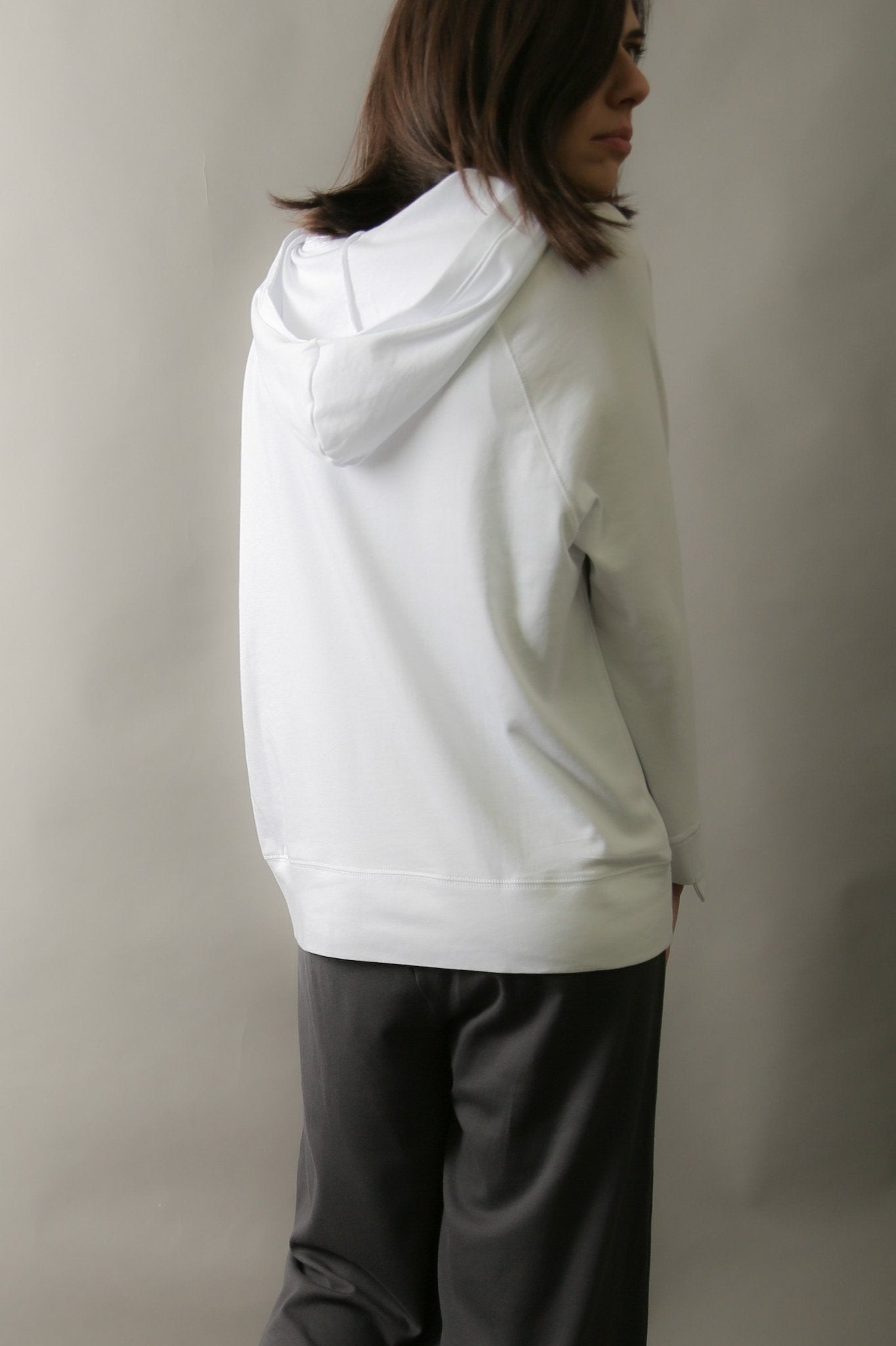 ADDY HOODY IN PIMA COTTON STRETCH WHITE - Jarbo