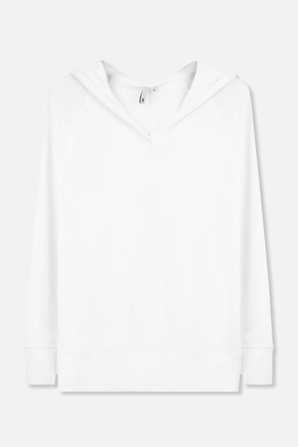 ADDY HOODY IN PIMA COTTON STRETCH WHITE - Jarbo