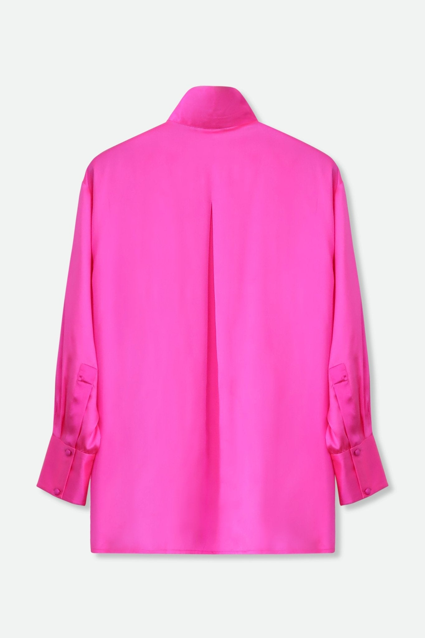 ADRIA SHIRT IN STRETCH SILK CHARMEUSE, HOT PINK - Jarbo