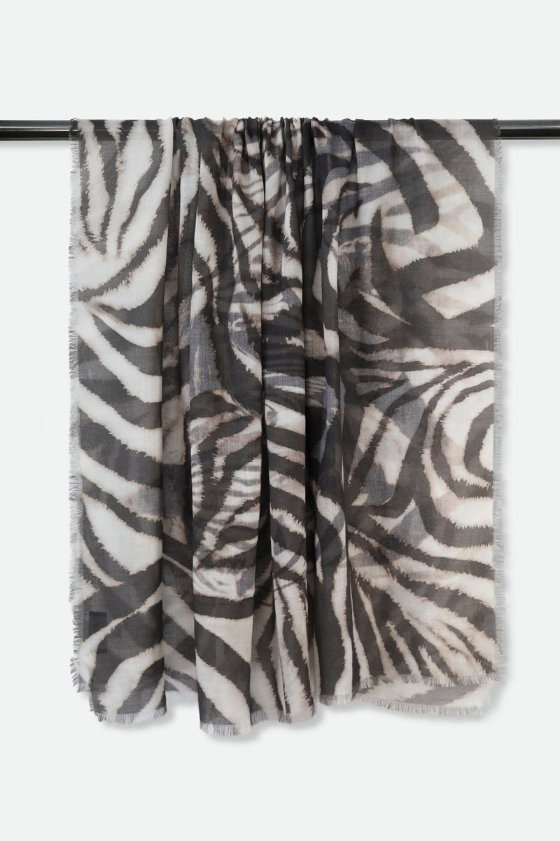 ASTRID ITALIAN SILK CASHMERE DOUBLE-FACE PRINTED STOLE ANIMAL EDITION - Jarbo