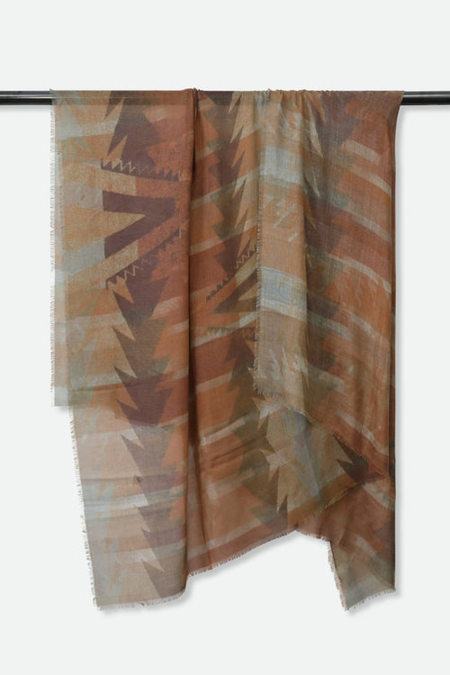 ASTRID ITALIAN SILK CASHMERE DOUBLE-FACE PRINTED STOLE EARTH GEO EDITION