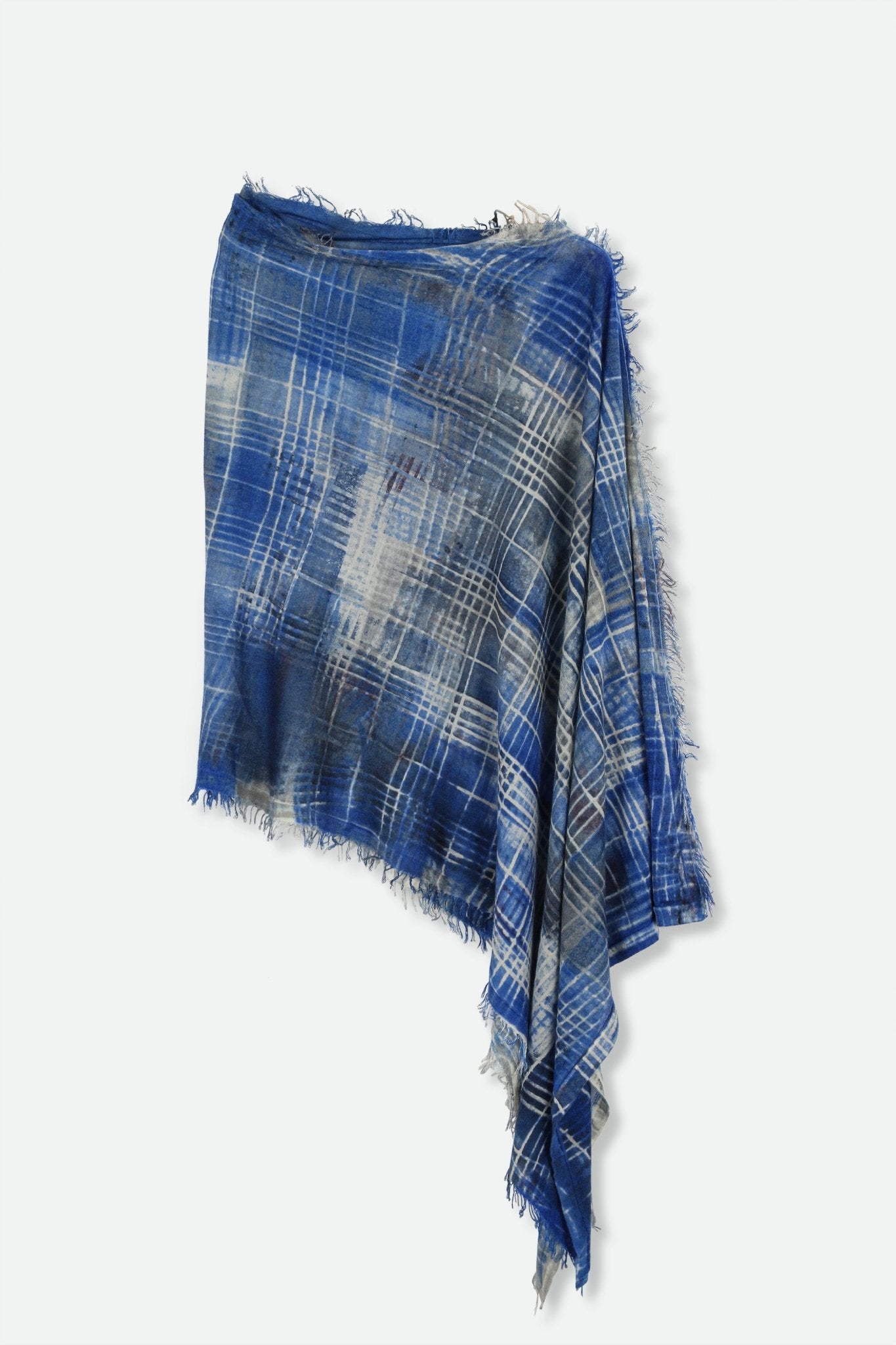 BALI IN HAND DYED CARRIAGI CASHMERE FRINGE CERULEAN LINEA - Jarbo