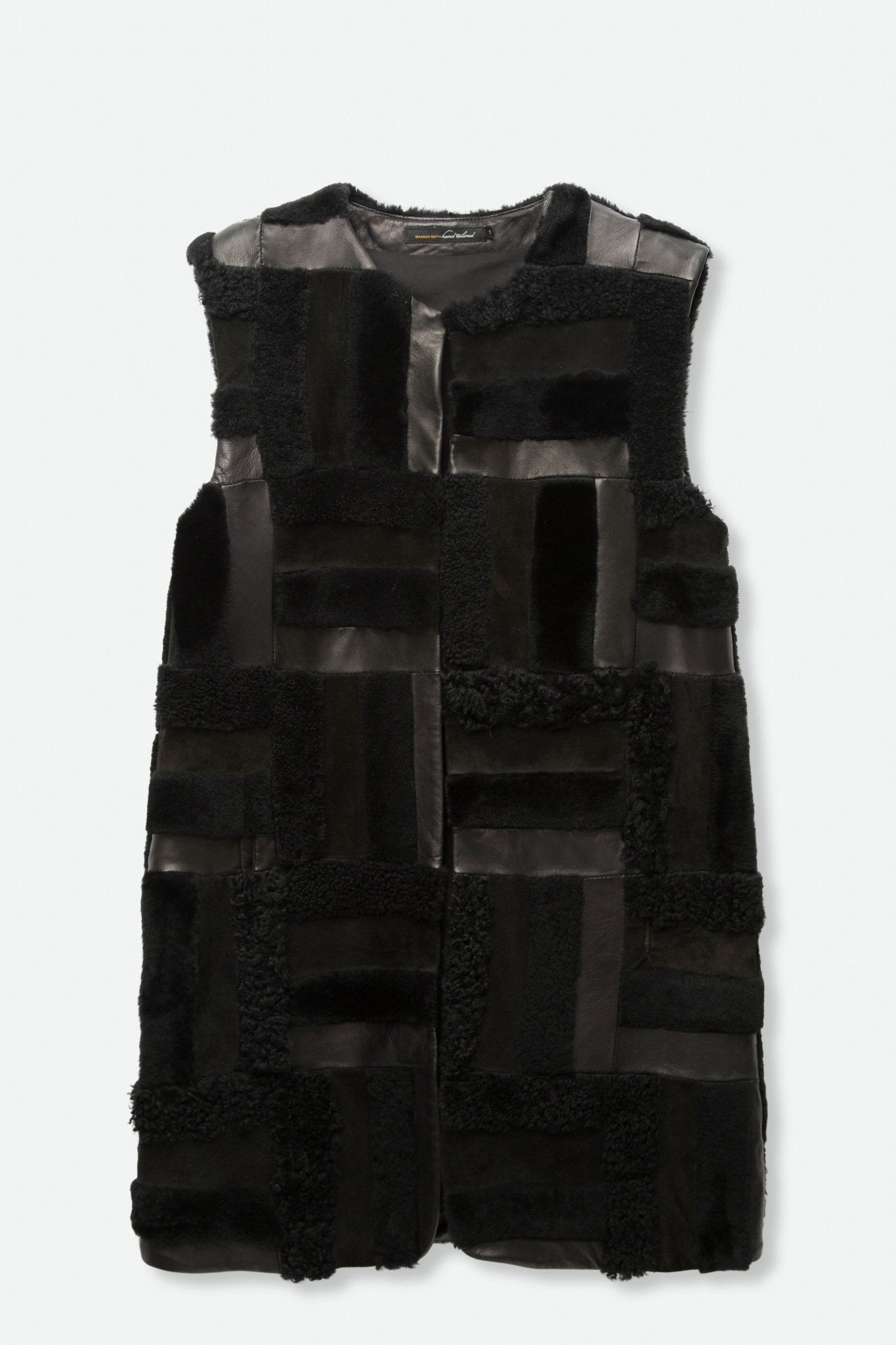 BIBI PATCHWORK VEST IN SHEARLING AND LEATHER - Jarbo