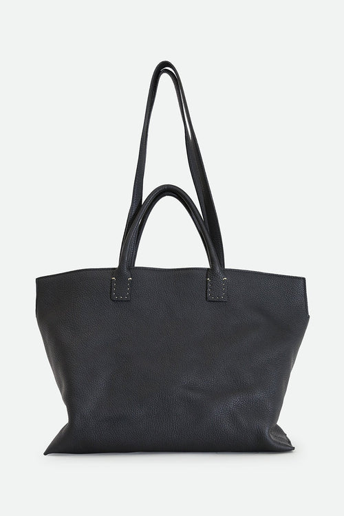 Bolzano Italian Leather Large Handbag Black