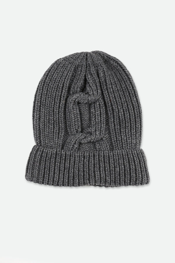 CABLE KNIT BEANIE IN CHARCOAL GREY - Jarbo