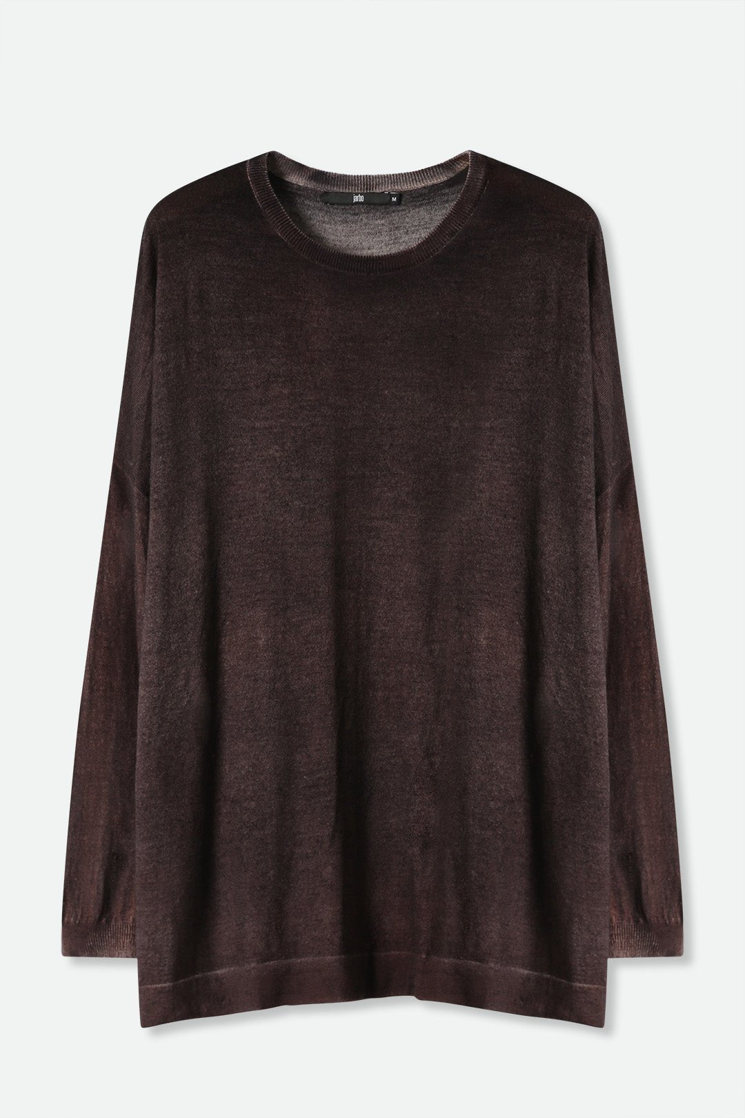 CARISSA RELAXED SWEATER IN HAND-DYED CASHMERE ESPRESSO BROWN - Jarbo
