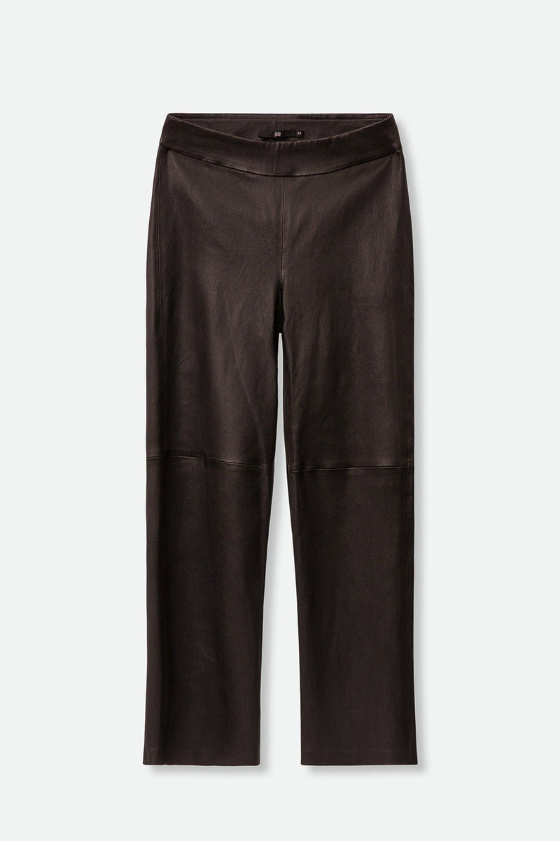 CATERINA ANKLE STRAIGHT LEG PANT IN STRETCH LEATHER - Jarbo