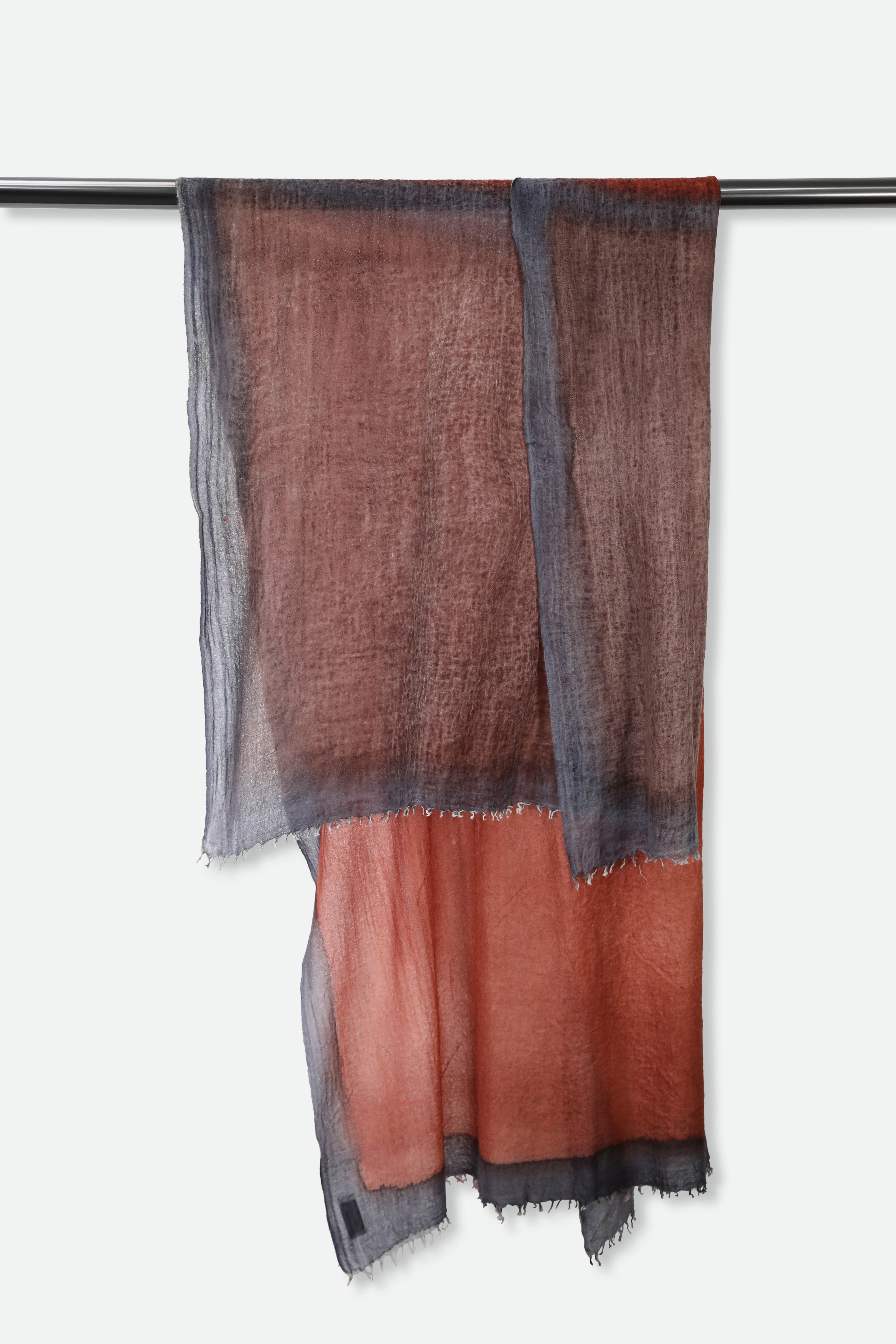 CHESTNUT SCARF IN HAND DYED CASHMERE - Jarbo