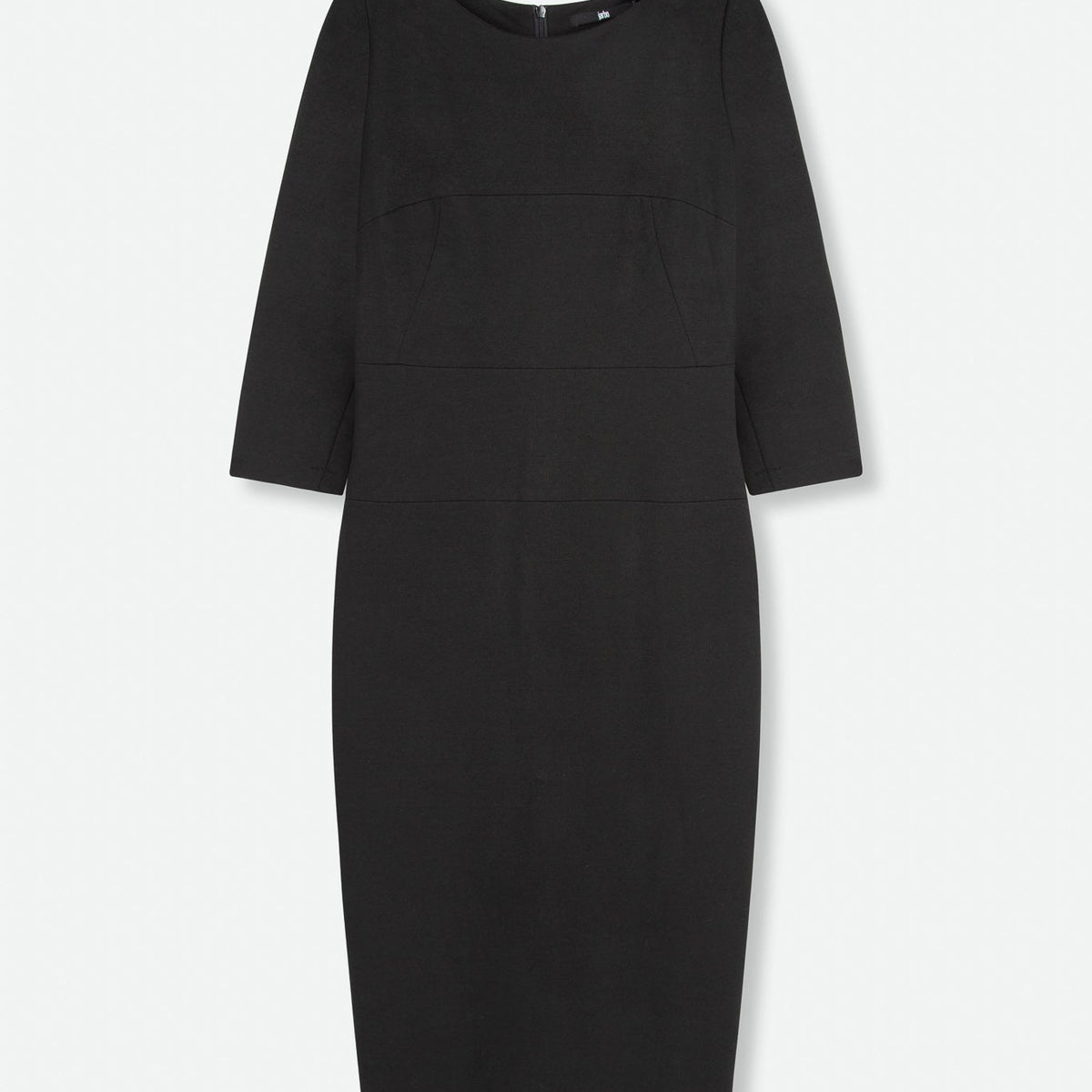 CLARE 3/4 SLEEVE WIDE NECK DRESS IN PONTE KNIT