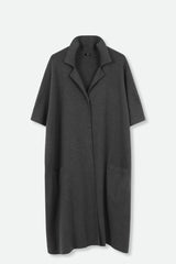 CLEO COAT IN KNIT PIMA COTTON IN CHARCOAL HEATHER - Jarbo