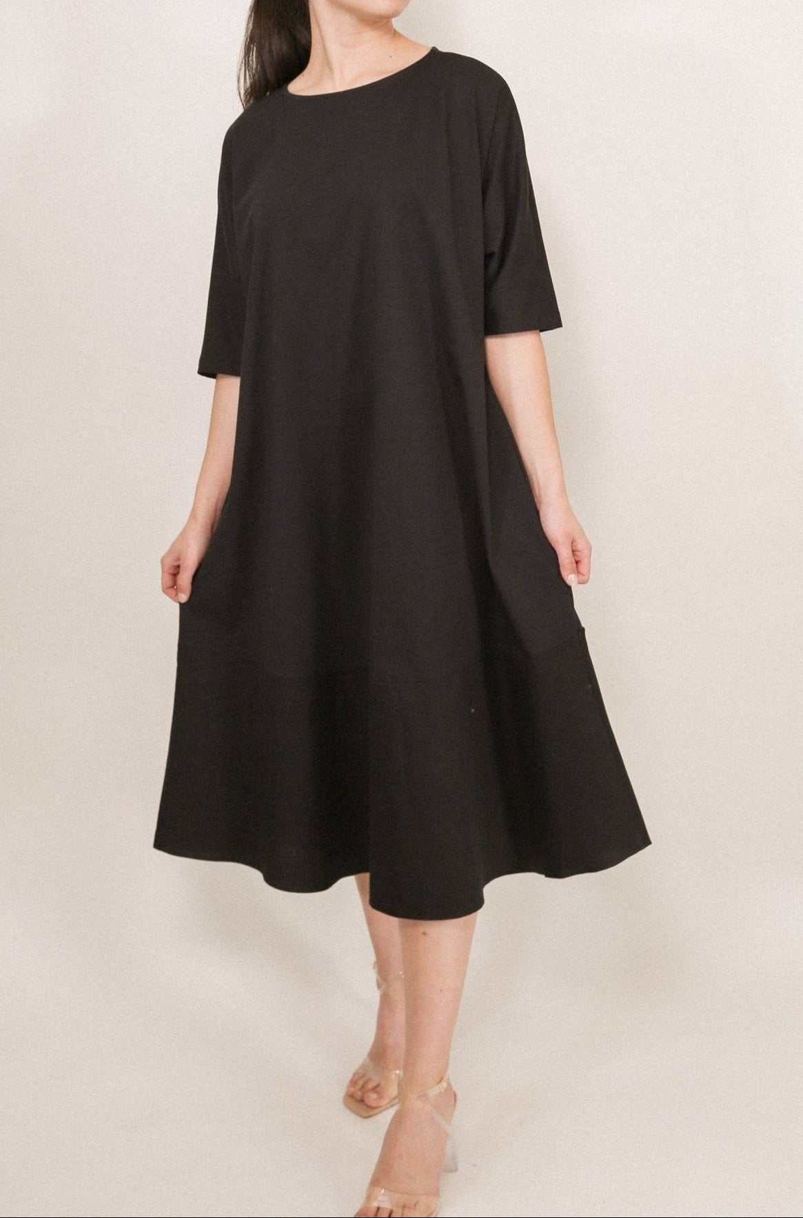 DAVINA MAXI DRESS IN ITALIAN JERSEY AND POPLIN COTTON - Jarbo