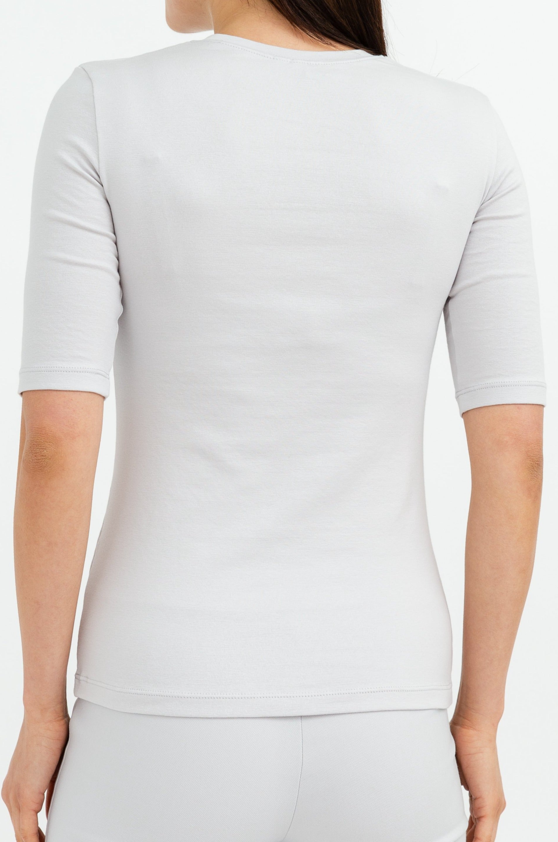 ELBOW SLEEVE CREW IN PIMA COTTON STRETCH LIMITED EDITION COLORS - Jarbo