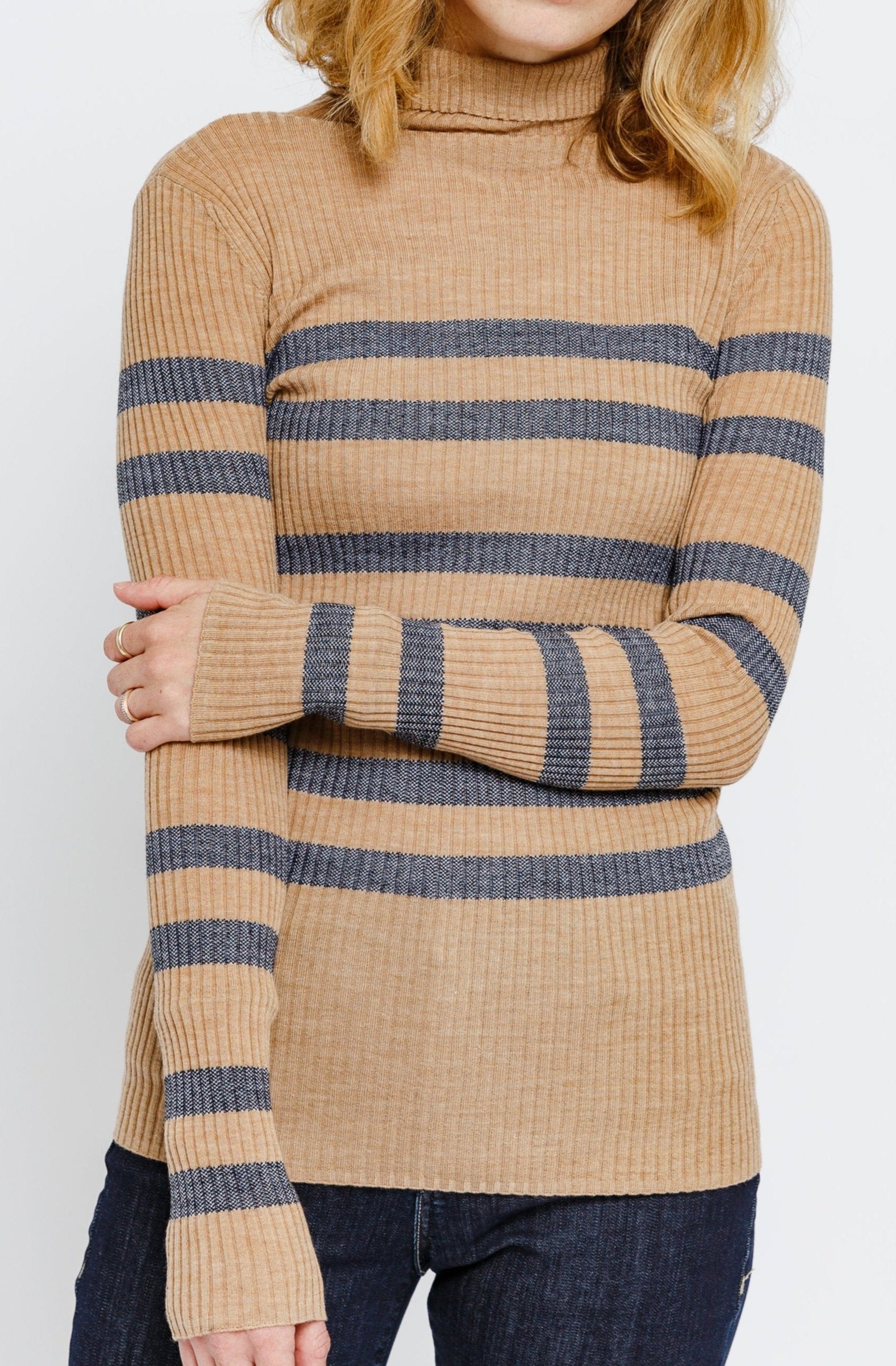 HANA RIBBED STRIPE TOP IN SUPER - FINE MERINO - Jarbo