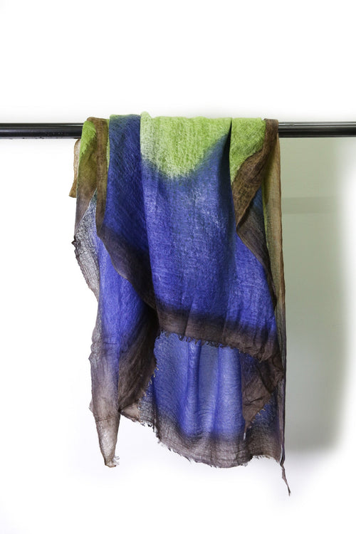 ISLAND LIME SCARF IN HAND DYED CASHMERE