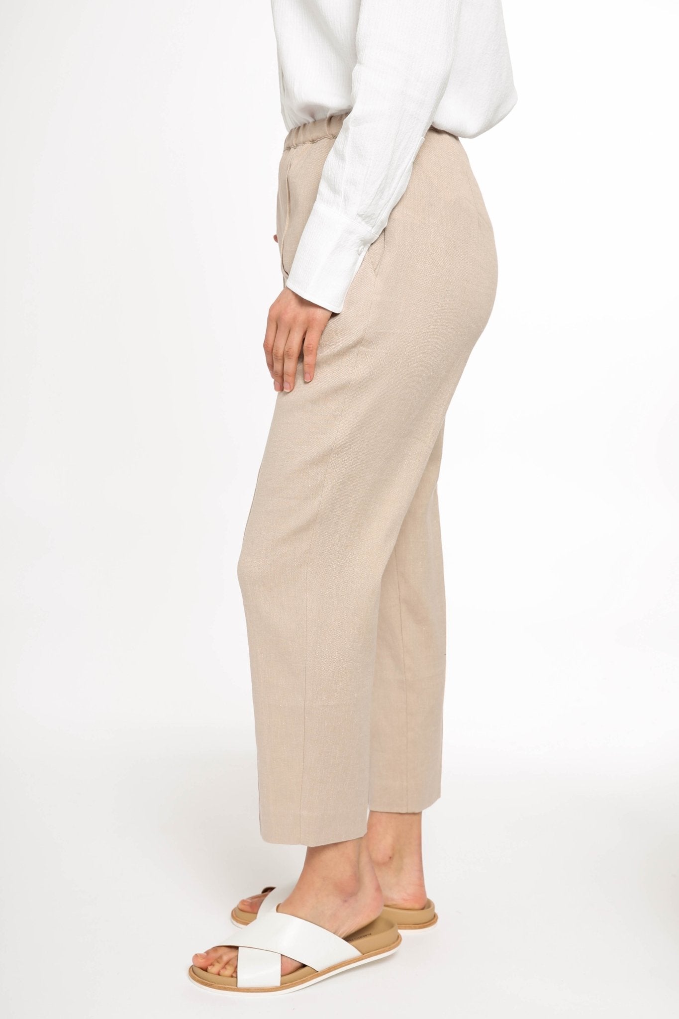 JANICE PANT IN LINEN-COTTON STRETCH - Jarbo