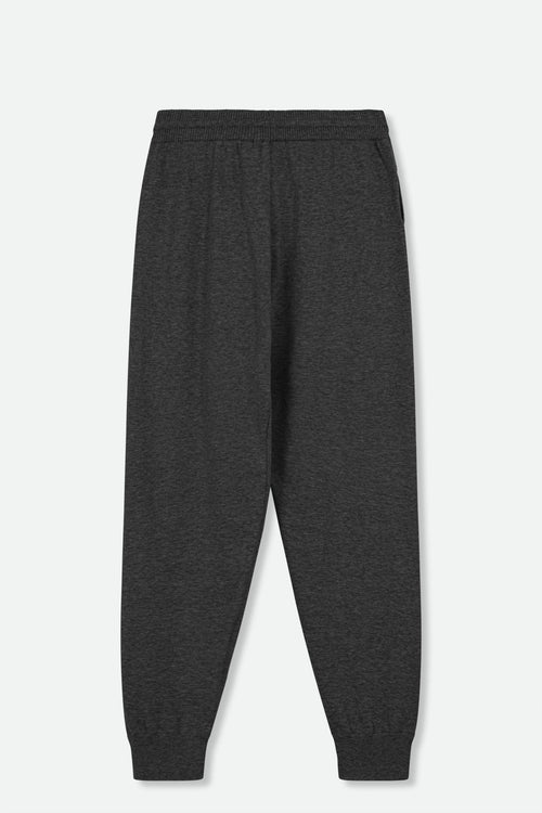 JOEY JOGGER PANT IN KNIT PIMA COTTON STRETCH IN HEATHER CHARCOAL