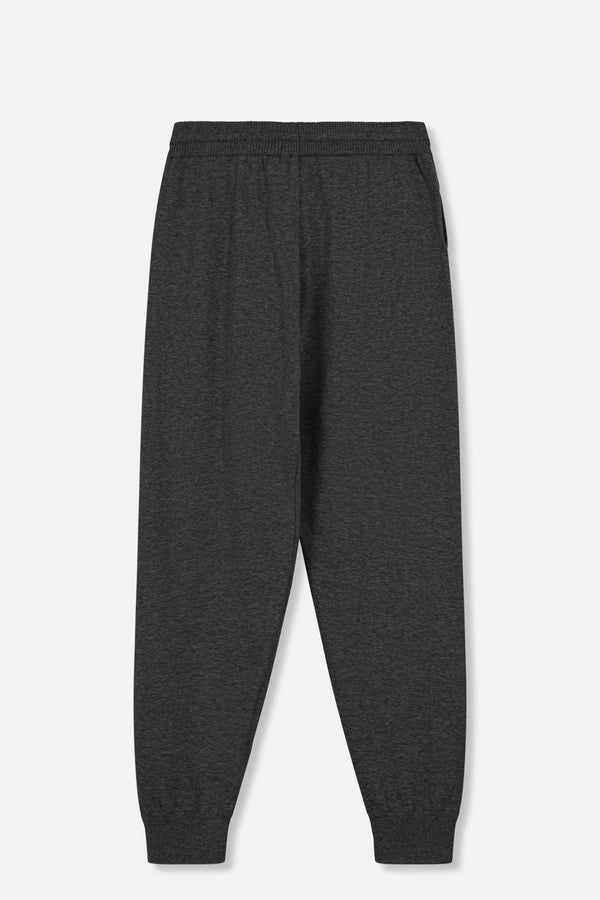 JOEY JOGGER PANT IN KNIT PIMA COTTON STRETCH IN HEATHER CHARCOAL - Jarbo