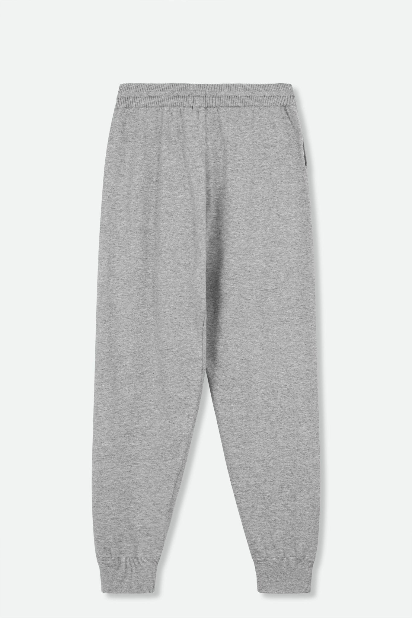 JOEY JOGGER PANT IN KNIT PIMA COTTON STRETCH IN HEATHER MEDIUM GREY - Jarbo