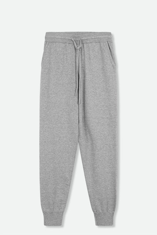 JOEY JOGGER PANT IN KNIT PIMA COTTON STRETCH IN HEATHER MEDIUM GREY